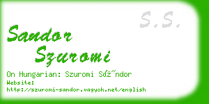 sandor szuromi business card
